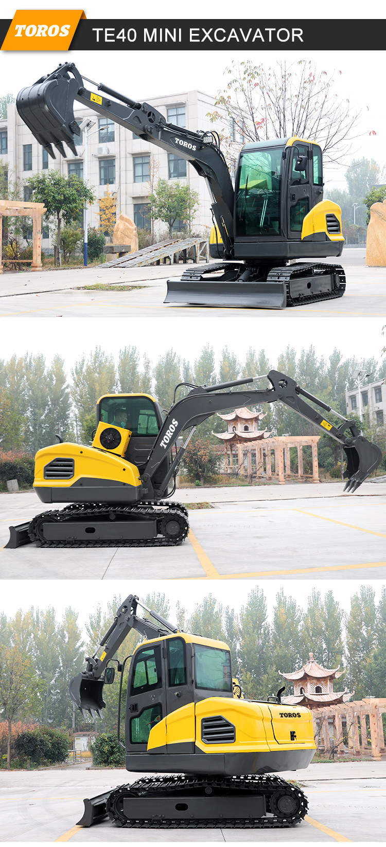 Multipurpose Mini Excavator 4 Ton Garden Farm Mini Digger supplier For Narrow Place