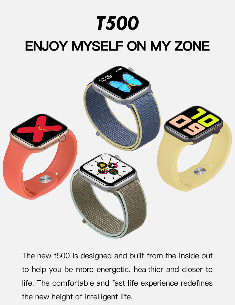 2020 Smart Watch T500 Strap Call Music Player 44MM For Apple IOS Android Phone PK IWO Watch SmartWatch Women Man FK88