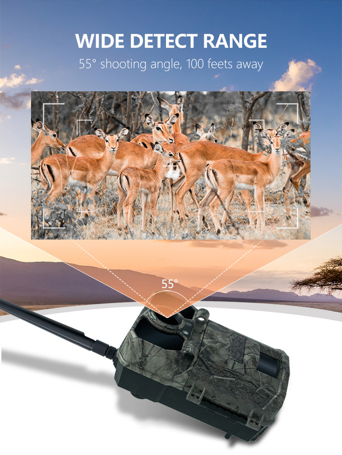 game&trail camera High-End for 4G hunting camera KW896 with Antenna 100ft Night Range 32MP 2K wildlife camera 4g