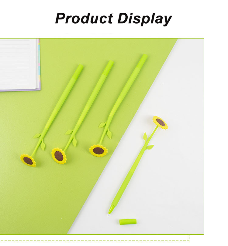 Cute Cartoon Sunflower Silicone Neutral Pen Student Stationery Swing Gift Pen