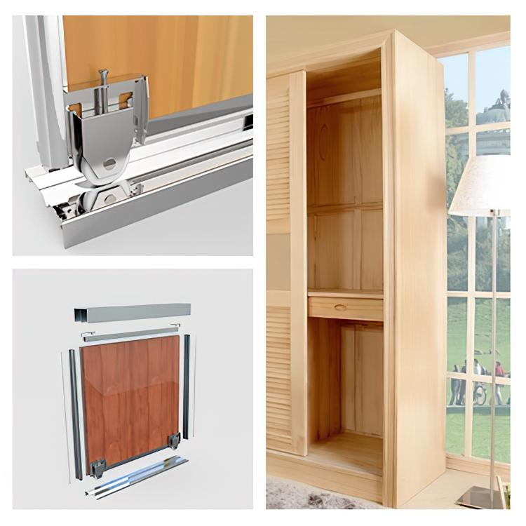 Zinc Plating Iron Nylon Wardrobe Sliding Fitting System for Customer Requirements