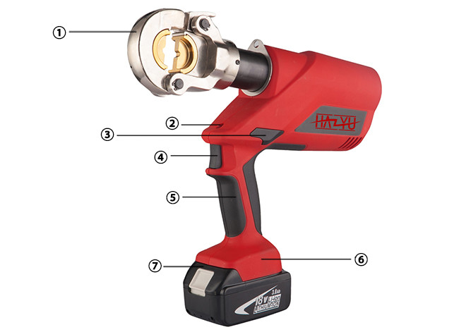 Crimping Force Lineman Tools 60KN EC-300 Battery Crimping Tool