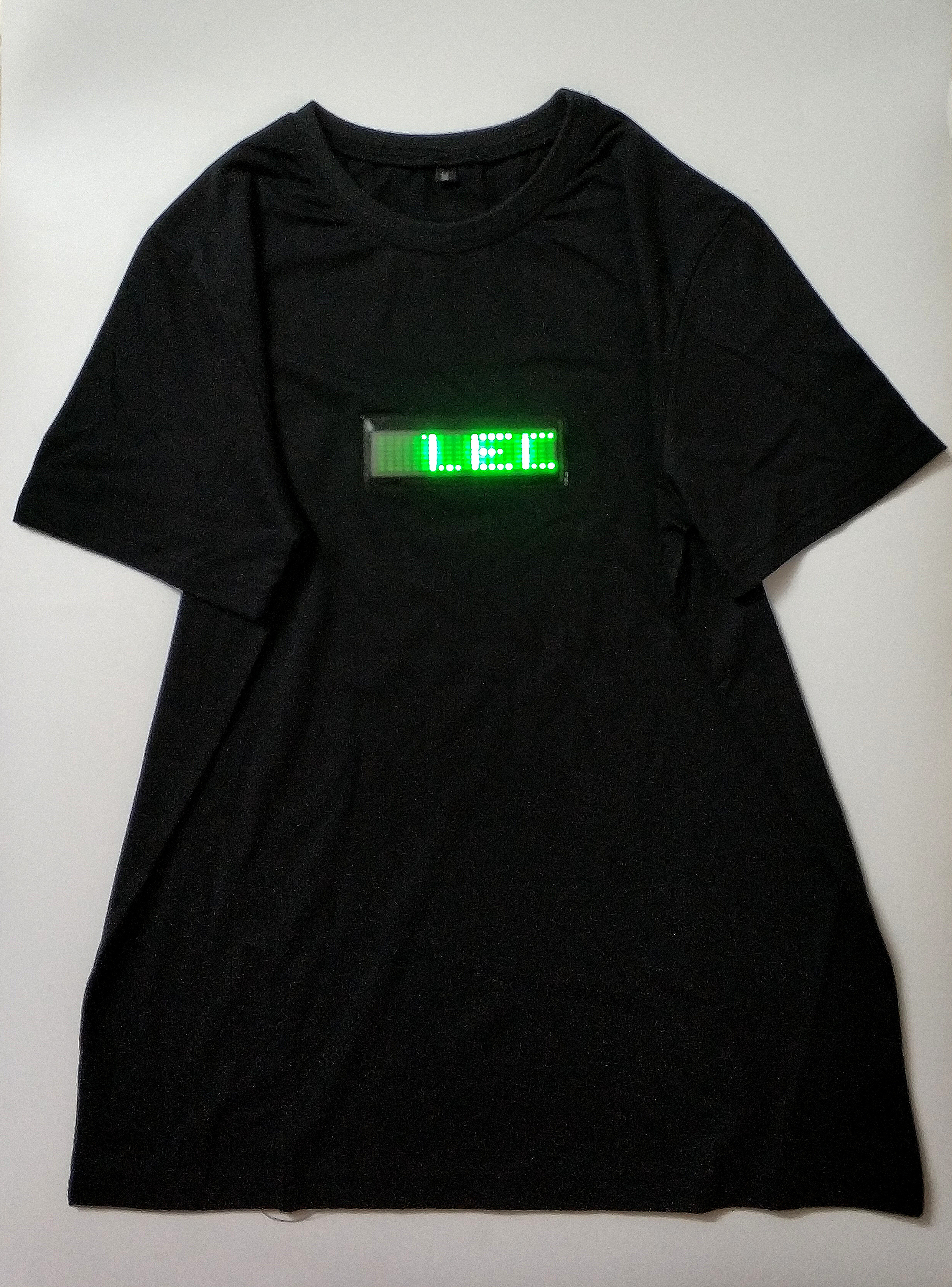 small wholesale LED display LED T-shirt Programmable rolling message flashing LED T-shirt stores up to 6messages