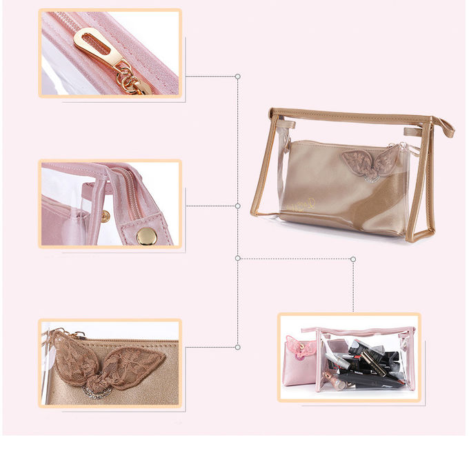 Eco Friendly Waterproof PVC Transparent Makeup Washing Bags for Travel