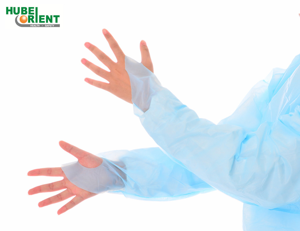 63g Long Sleeves Thumb Wrist Disposable CPE Gown