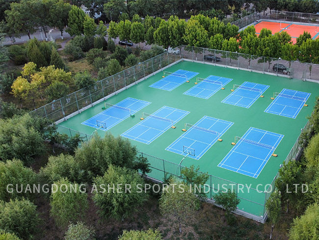 Glue Down SPU Flooring Material Smooth Barrel Texture Volleyball Court Use