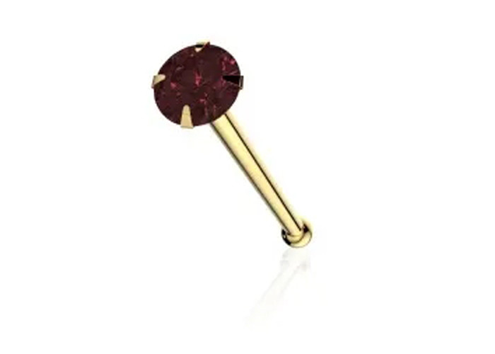 1.25-3.0mm 18K Gold Nose Piercing OEM ODM With Natural Stone