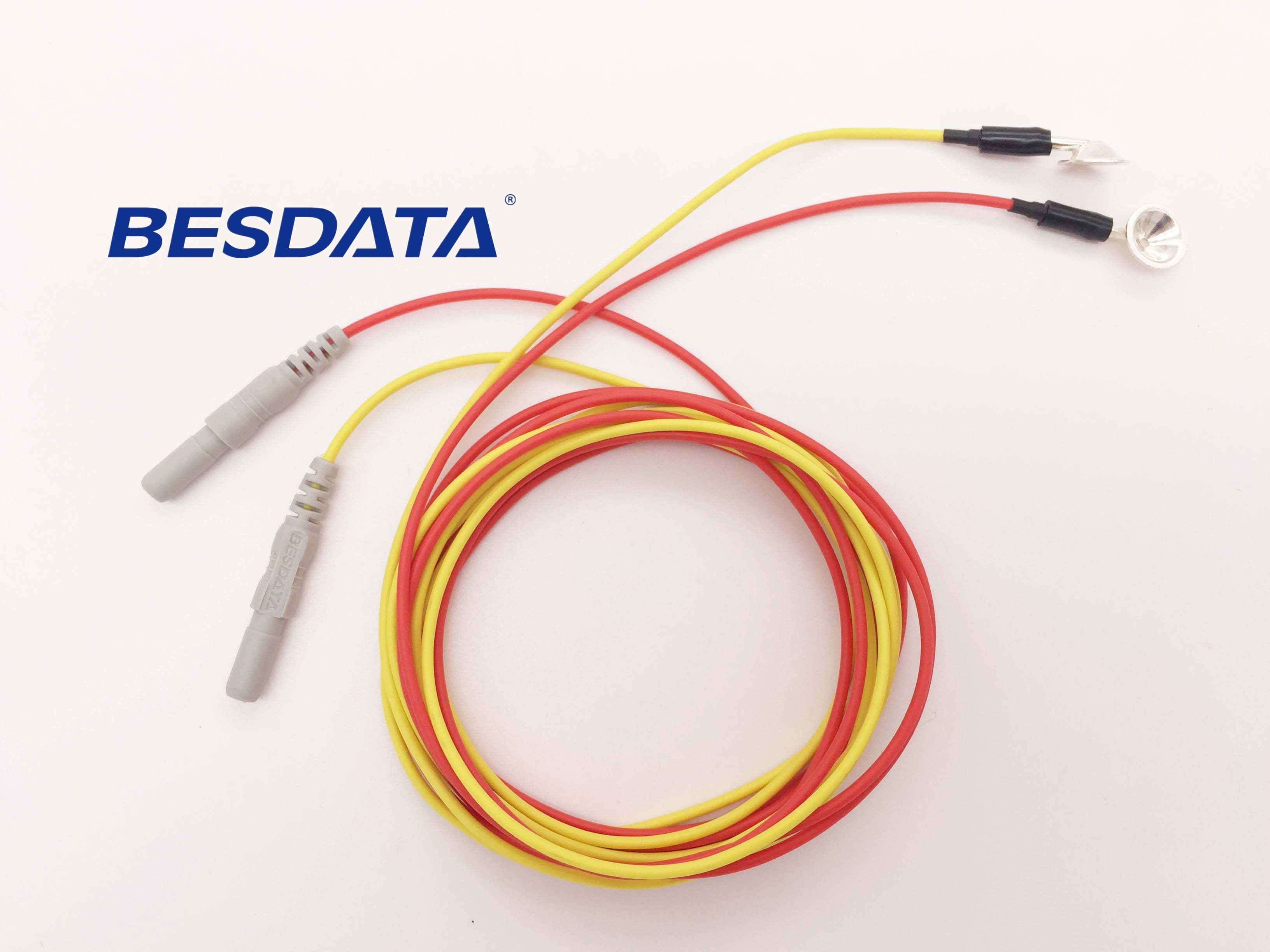 Accurate Portable EEG Electrodes , Orange Yellow Eeg Gold Cup Electrodes