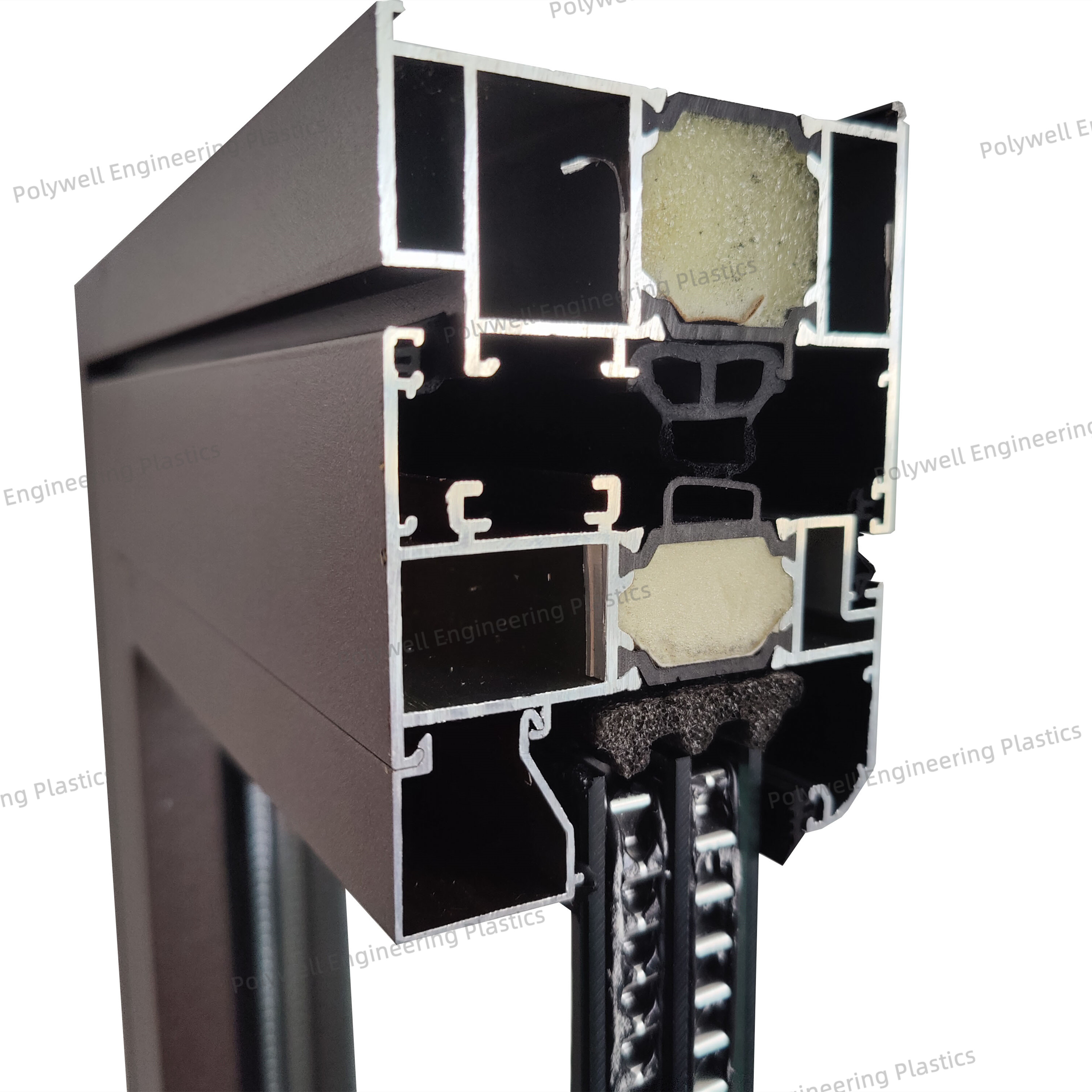 Thermal Break Aluminum Sound Insulation System Window Triple Pane Double Cavity 6050 T5 Profile