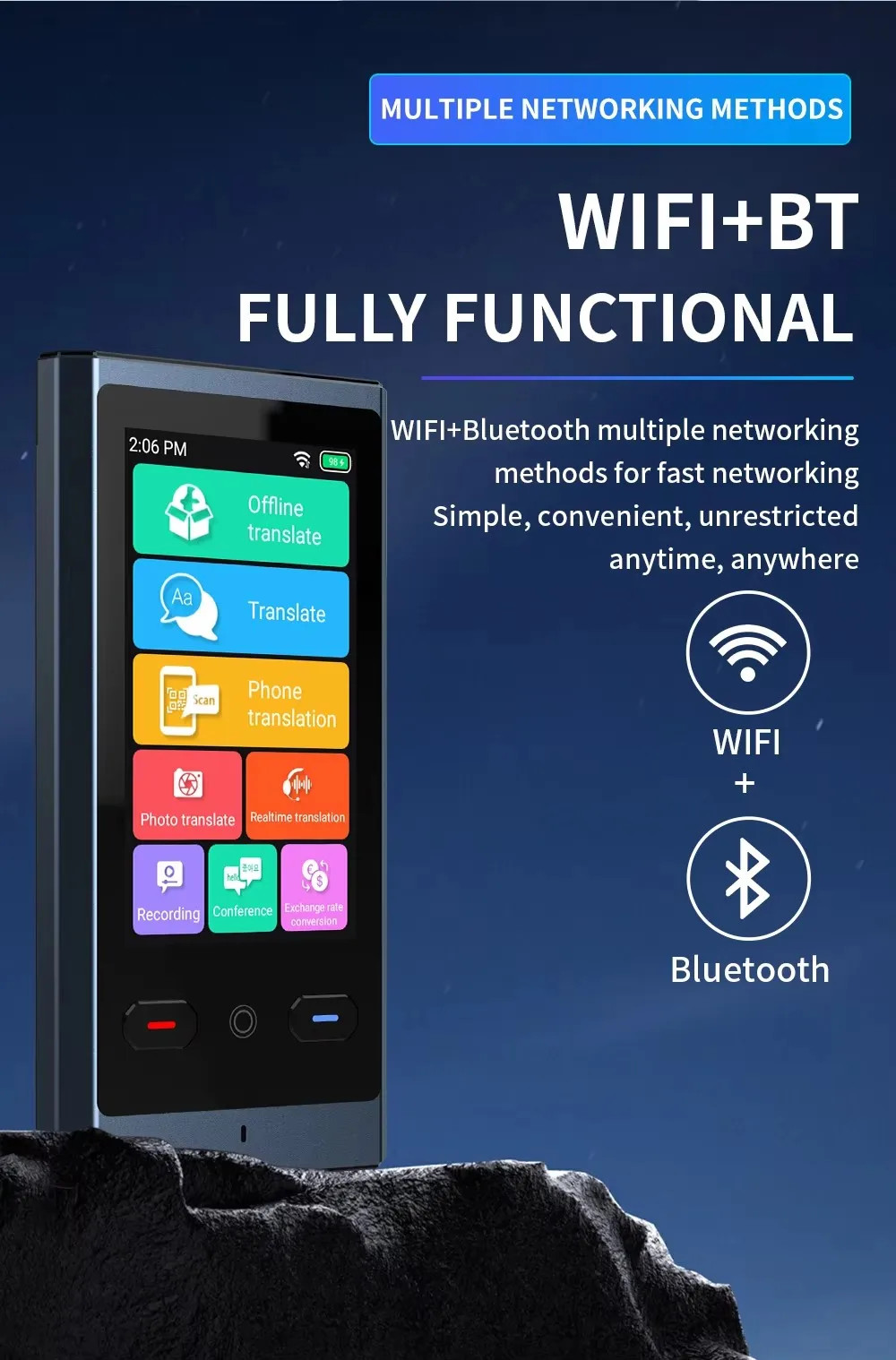 Travel Voice Language Converter AI Recording Photo Scanning Instant Translator