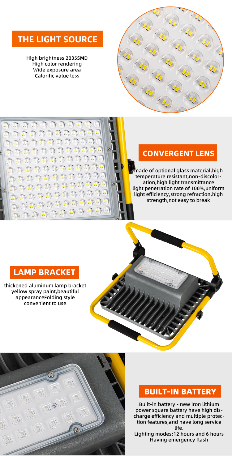 Solar emergency floodlight