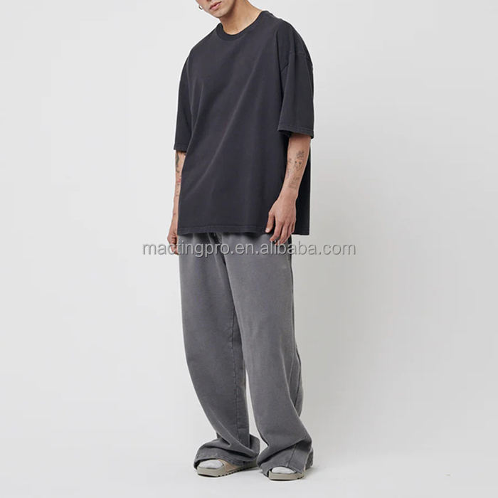 Men's 2024 Spring Summer Wide Leg Sweatpants with Custom Logo and Heavyweight Fabric