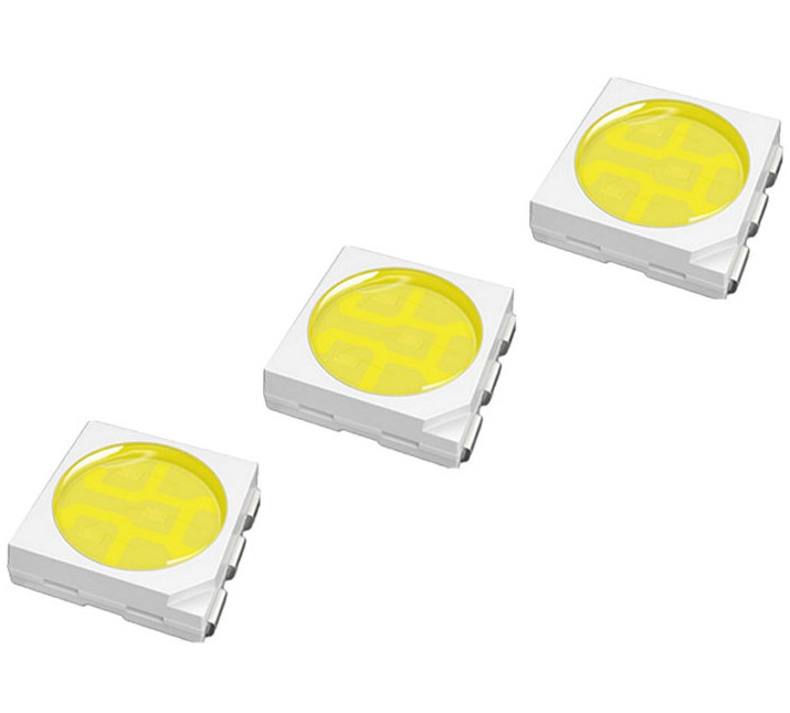 White Yellow 5050 SMD LED Chip 3V 60Ma CCT 3000K-7000K 55-80Lm Cri 80 Warm Cool