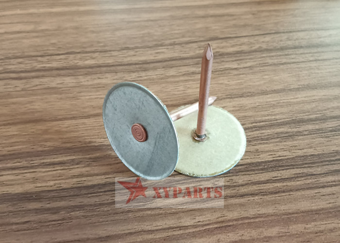 12ga Copper Plated Mild Steel Cupped Head Insulation Weld Pins For Hvac System