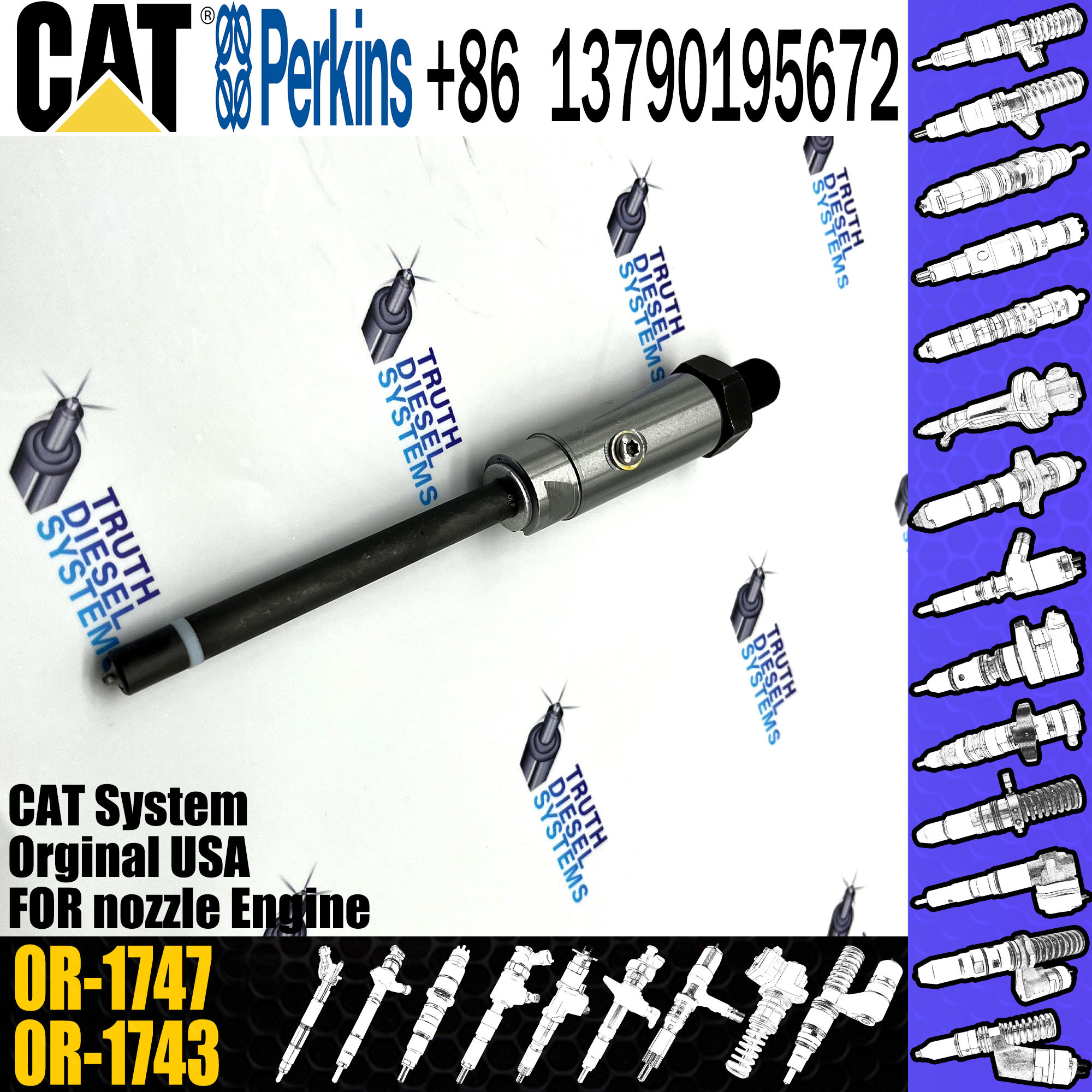 Diesel fuel injector 7W-7026 7W-7031 7W-7032 0R-1746 0R-1747 3304B 3304 3306 3306B engine parts