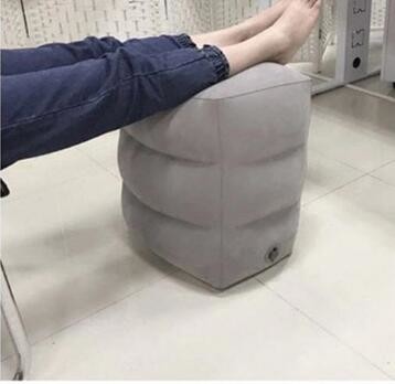 PVC Flocking Airplane Travel Office Inflatable Footrest Cushion Long Life