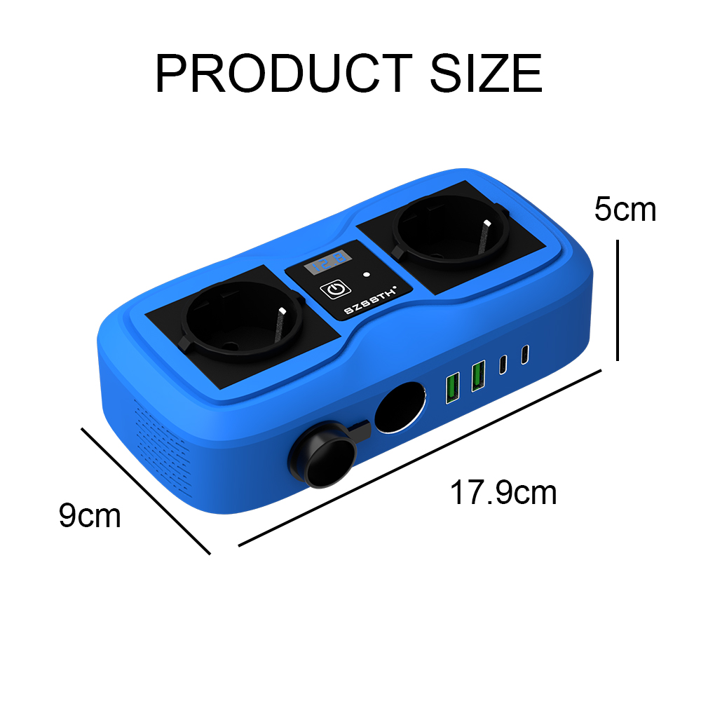 12V 220V DC To AC Car Voltage Converter 200W GaN PD Fast Charger Auto Power Inverter