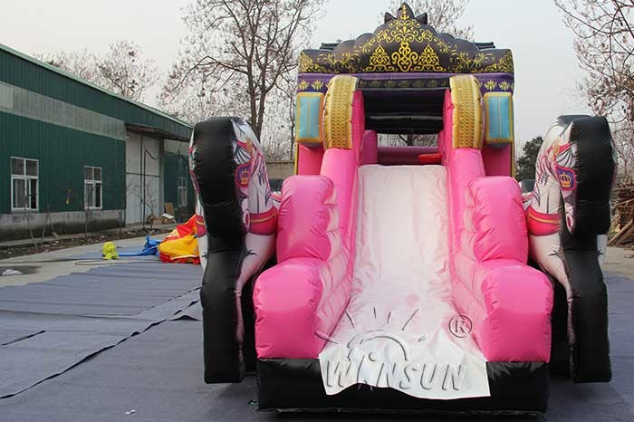 Carriage Combo Inflatable Big Water Slide , 0.9mm PVC Blowup Waterslide