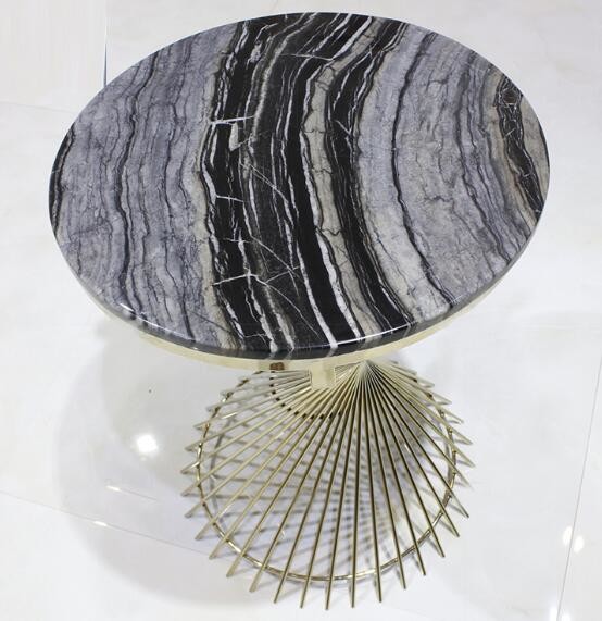 stone top Brass stainless steel metal side table/End table/coffee table/C table, hotel furniture,casegoodsTA-0089