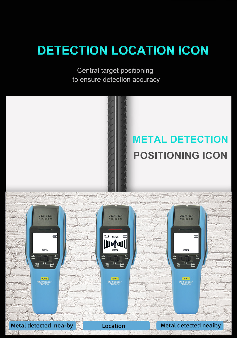 OEM Metal AC Live Wire Detector Multifunction Magnetic Stud Finder