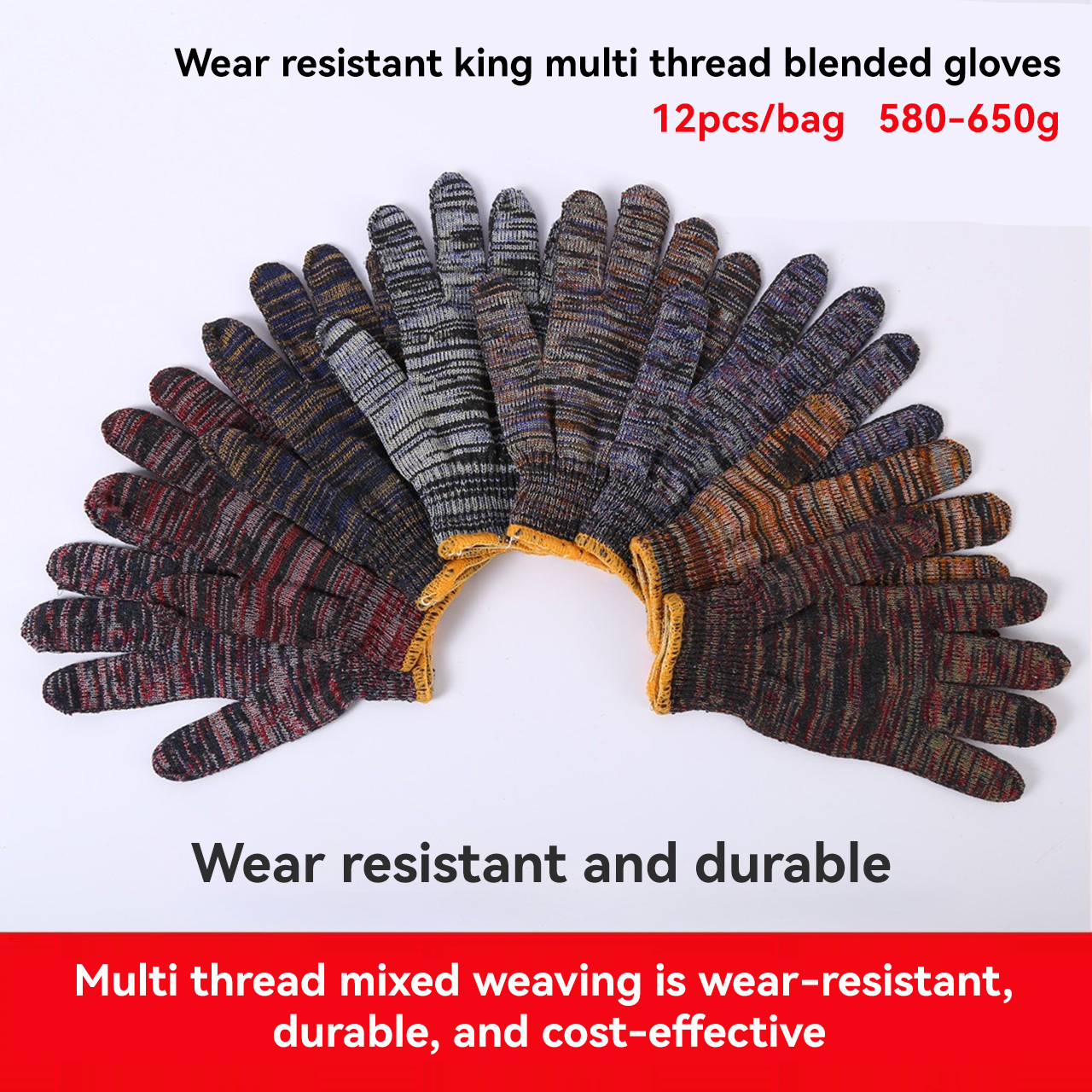 10Gague Polyester Lined Crinkle Latex Palm Coated Rubber Dipped Protective Work Gloves