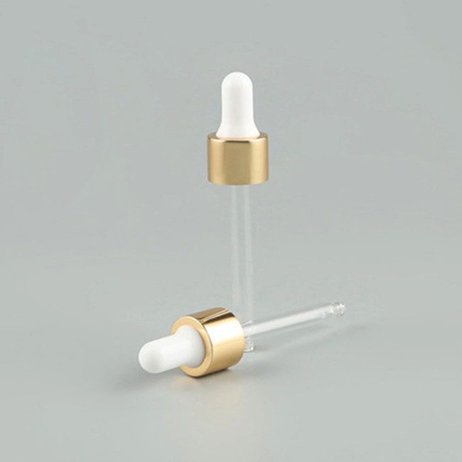 Small Essential Oil Glass Dropper 18/410 Shiny Gold Aluminium Dropper