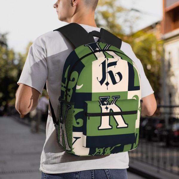 Adjustable Shoulder Strap Fabric School Book Bags with All Over Print Sublimation Design