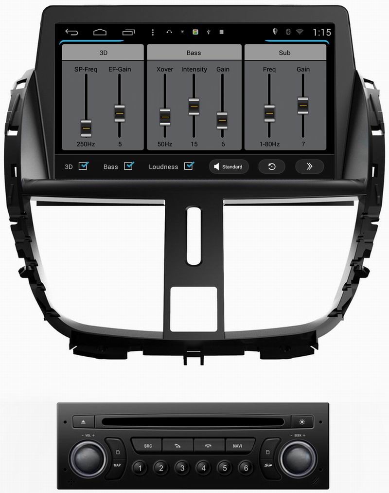 ouchuangbo car multimedia s160 for Peugeot 207 support android 4.4 gps sat nav Bluetooth phone book radio
