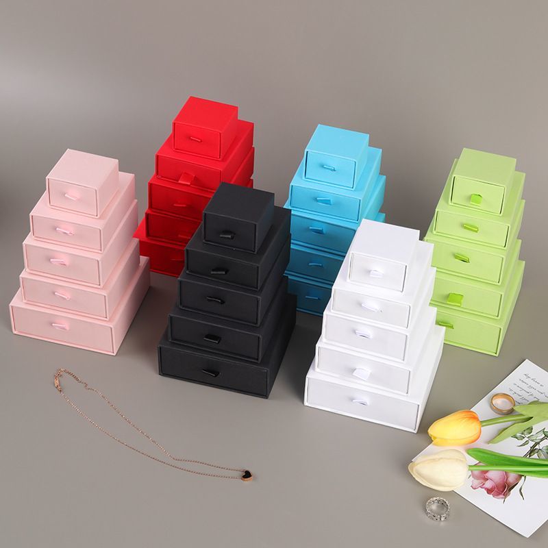 Foam Insert Lid and Base Cardboard Paper Packaging Gift Box, Luxury Ring Necklace Jewelry Box