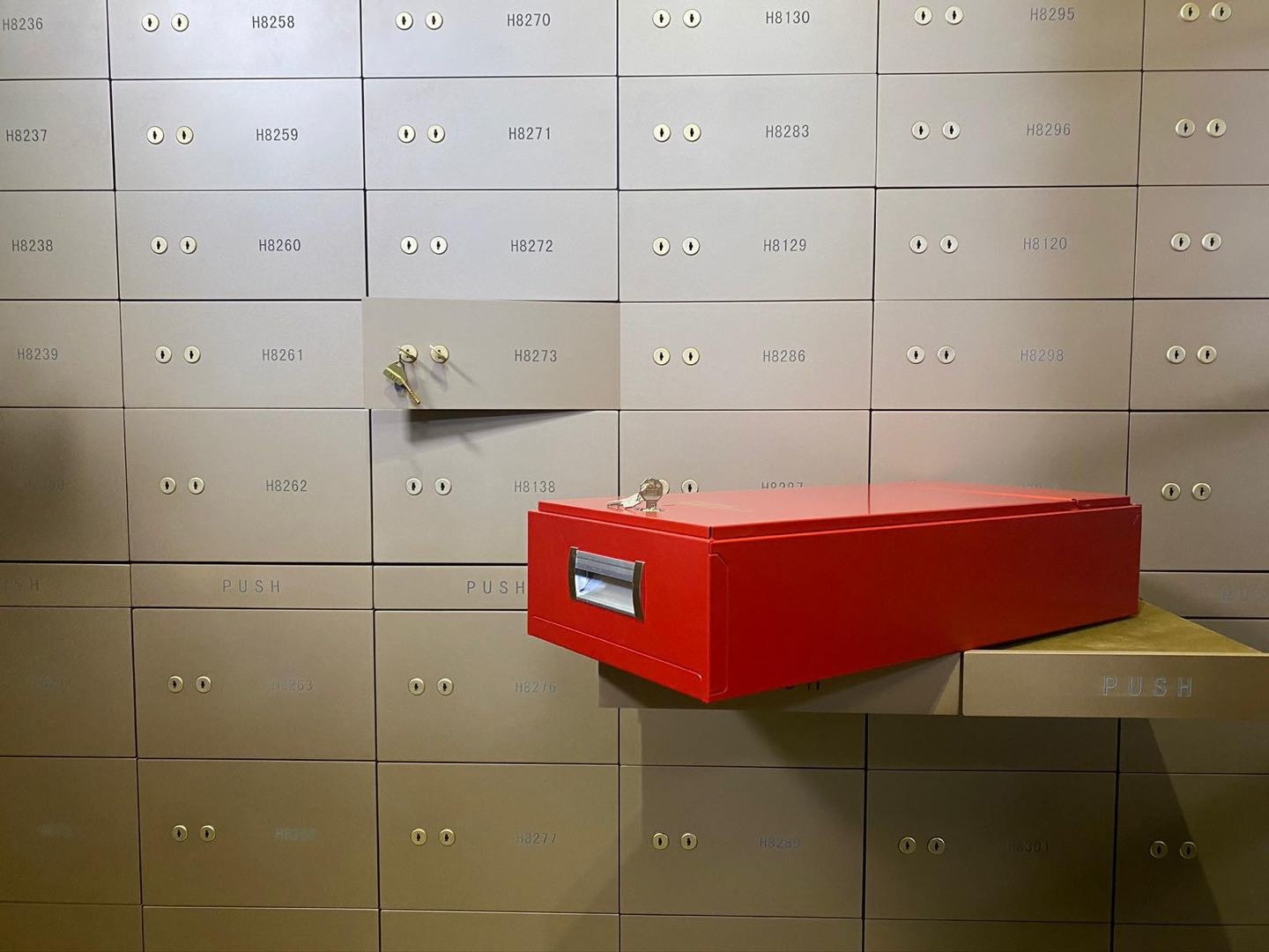 UL Certificate lock Aluminum Alloy Plate Bank Safe Deposite Box With Golden Color