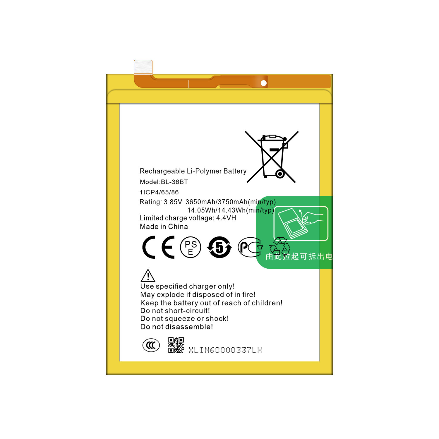 BL-36BT 3650mAh Digital Batteries for Tecno CF7/8 CA7/8 Camon11/11PRO/X/i Cell Phones