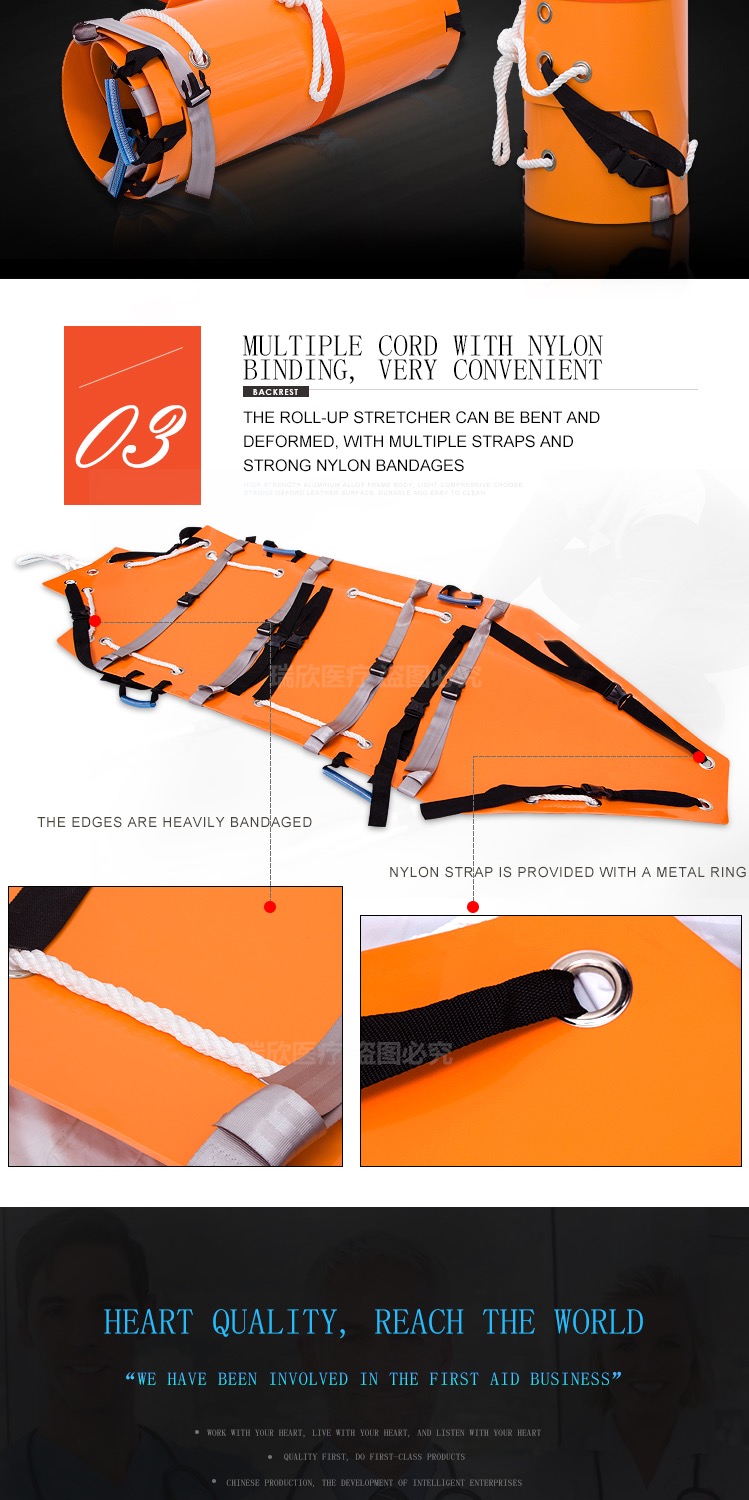 Portable Roll Up Rescue Stretcher EVA Foldable Ambulance Stretcher
