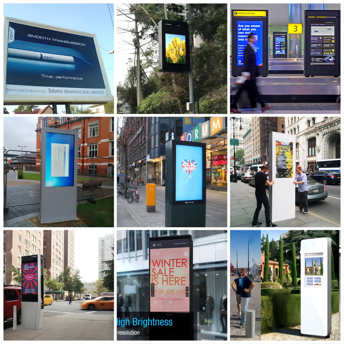 32inch Thunder Proof Outdoor Digital Signage 1500cd/M2 Brightness Advertising 1920*1080 Resolution