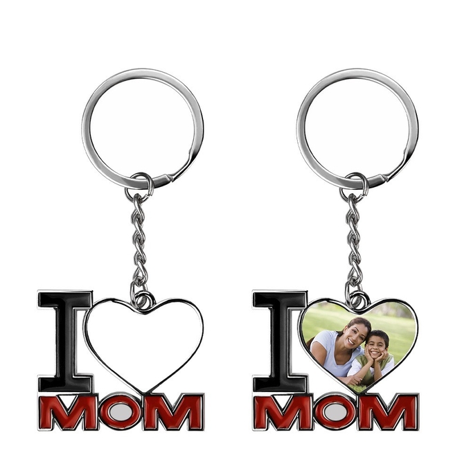 Creative Love Pendant Sublimation Keyring Blanks European American Style Customization