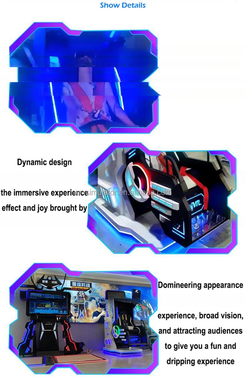 Crazy Arcade Virtual Reality 360 VR Roller Coaster Machine 9d Customizable