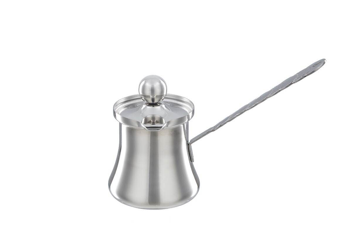 Middle east type stainless steel silver milk cup with lid and stainless steel handle& coffee pot