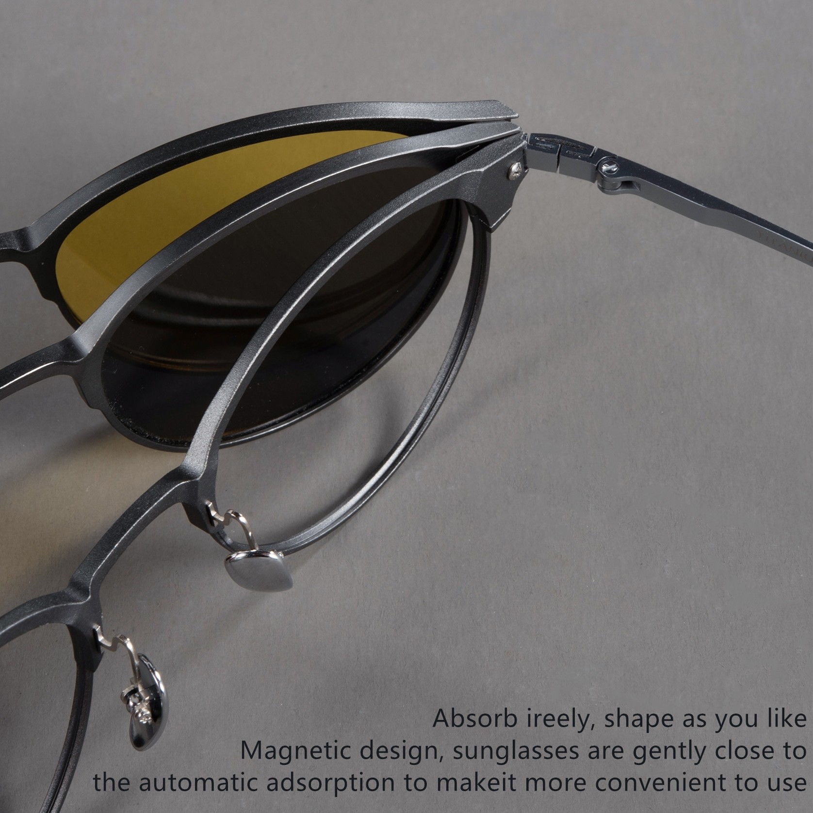 Elliptical Pure Titanium Aluminum Glasses Clip On Glasses Business