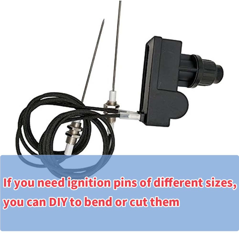 METER STAR Gas BBQ Grill Fire Pit Pulse Ignition Set with Electrode Spark Plug and Outlet