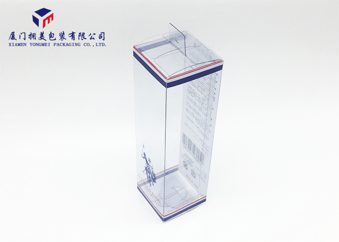 Eco Friendly Materials Clear PVC Packaging Boxes Hang Strip On Middle Of Top