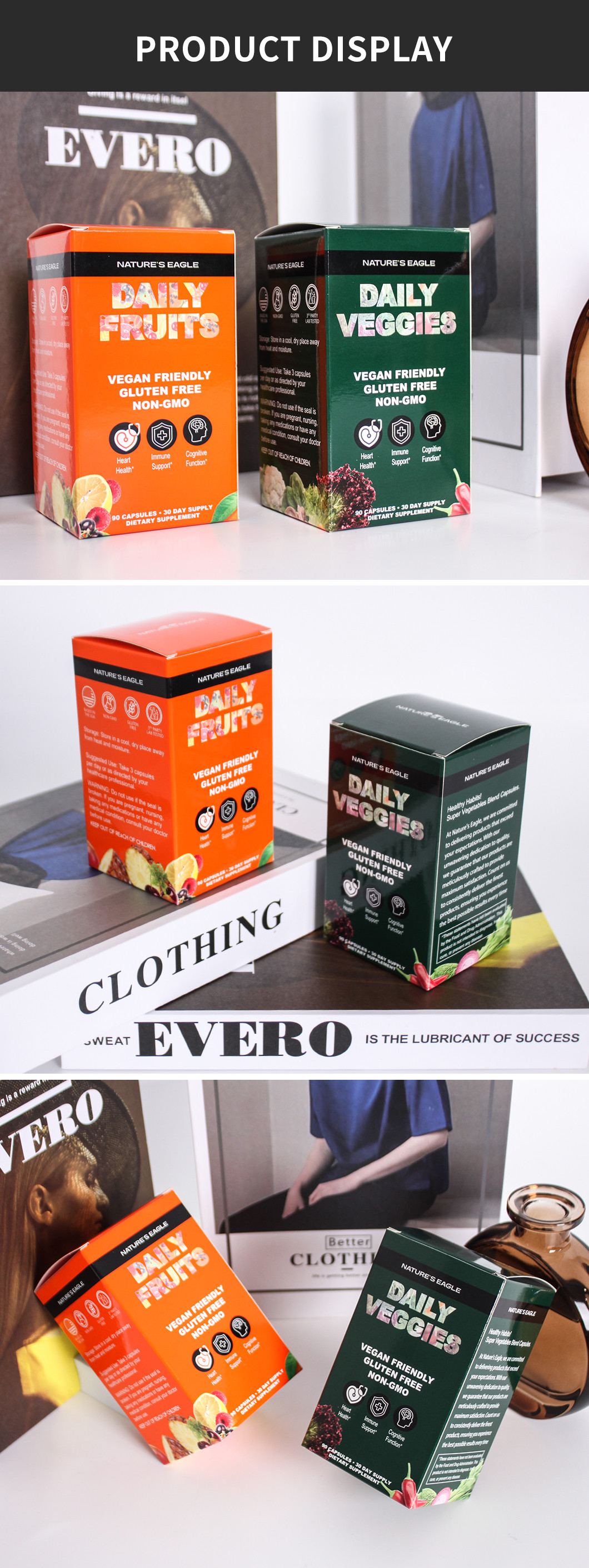 Custom UV Coating Cardboard Boxes For Packing Vitamin Tablet