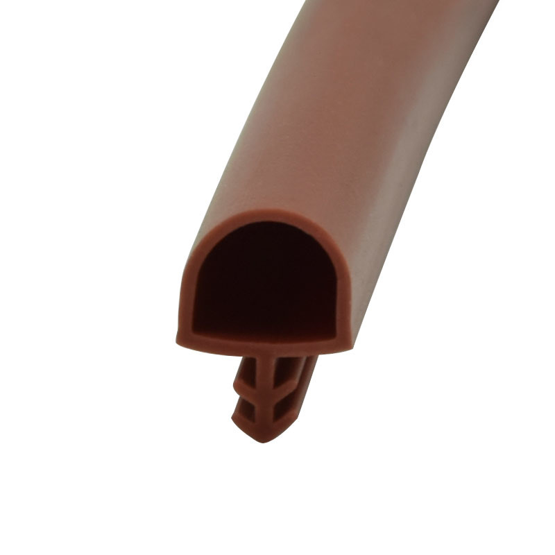 Anti Collision Wooden Door Seal Strip Middle Groove Type Heightened D Shape 10*8mm