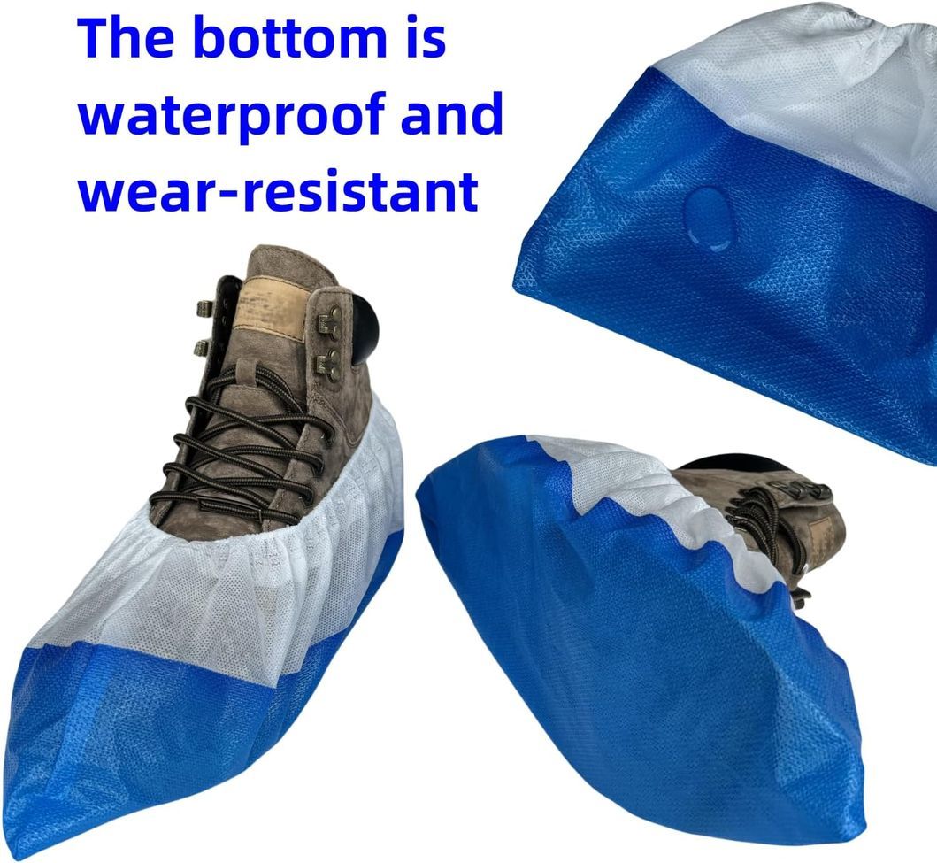 Sterile Bootcover Micro-Porous Sf White with Blue Line Disposable Boot Cover