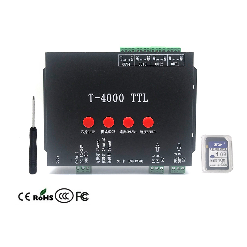 RGB Programmable LED Pixel Controller 4096 Pixels With Sd Card