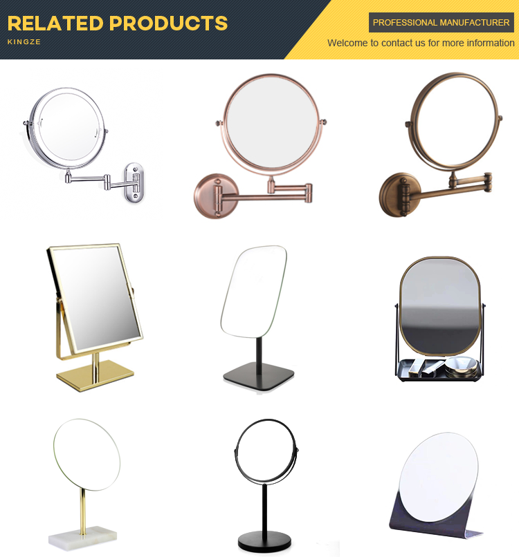 Bathroom accessories Metal Wall Telescopic Double Side Mirror makeup double sided Round mirror