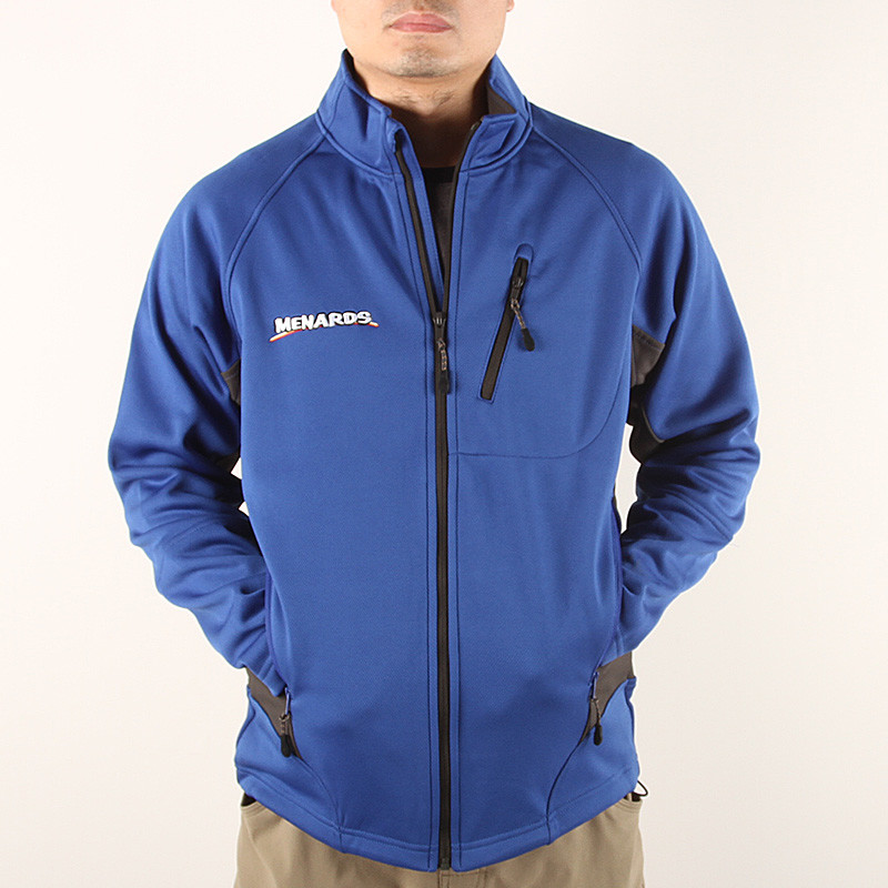 Navy Color Mens Womens 100% Polyester Hooded Softshell Jacket