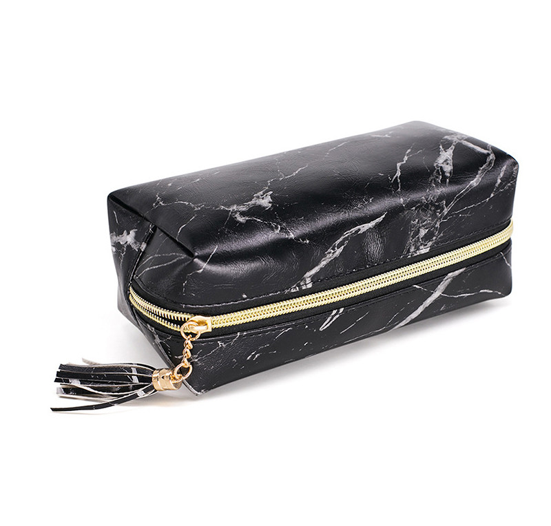 Wholesale Fashion Travel Portable Marble Cosmetic Makeup Bag With Tassel