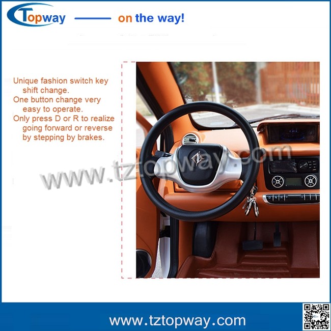 4kw electric vehicle car radius of turning circle 4000mm with aluminum alloy wheel rim