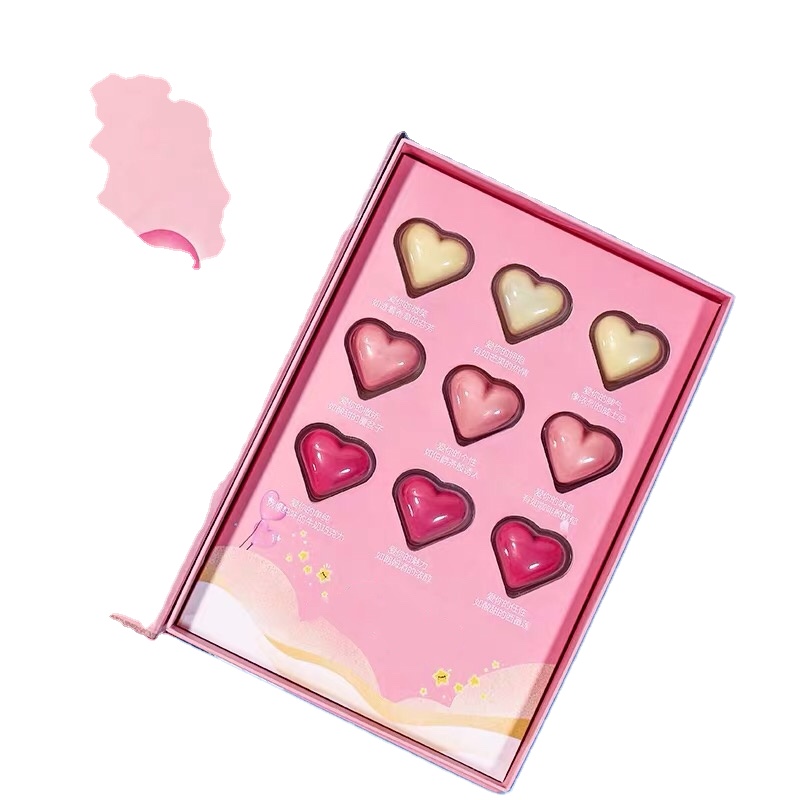 Custom Ribbon Gift Box 9-Piece Heart-Shaped Chocolate Box for Sale on Valentine's Day