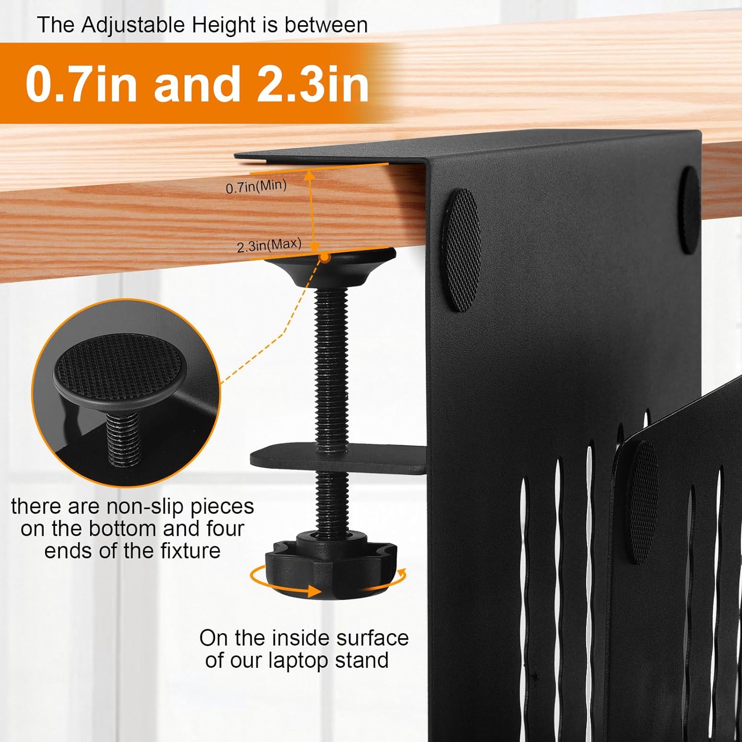 Functional Design Double-Deck Hanging Desk Laptop Organizer with Magnetic Pen Holder
