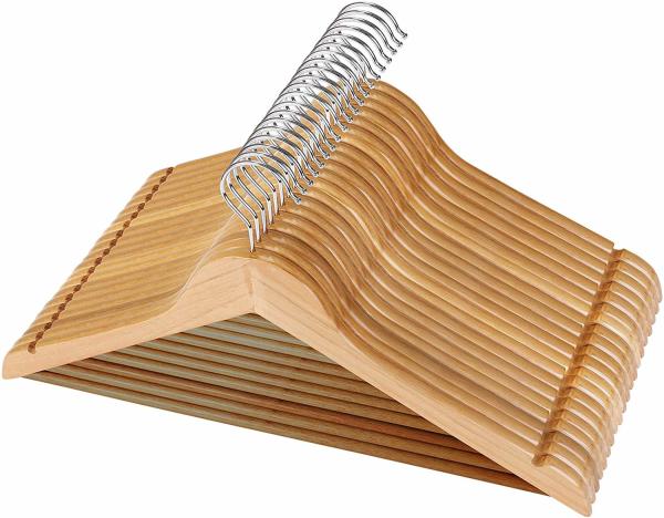 Quality handcrafted Wooden Suit Hangers Smooth Finish Solid Wood Coat Hanger for sale